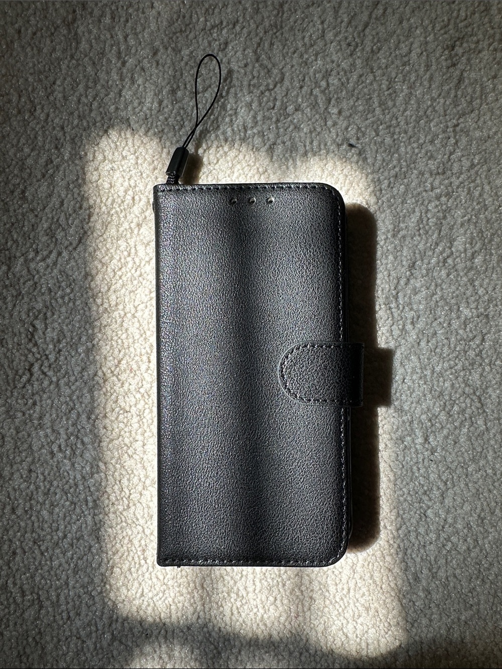 Black Leather Flip Wallet Phone Case - Unbranded